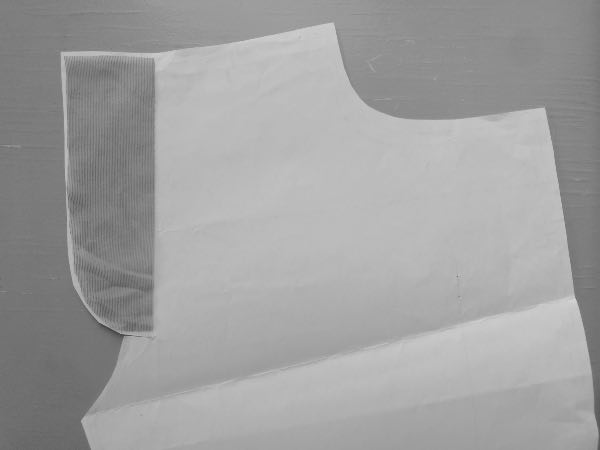 Prikaz krojenja podložke za zadrgo